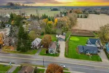 View of aerial view at dusk